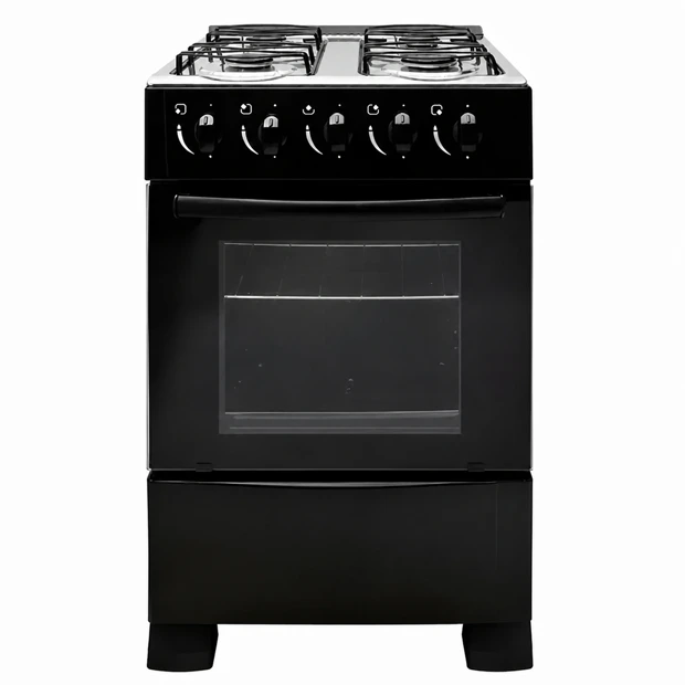 Gas cooker dual-gas black finish 4 burners