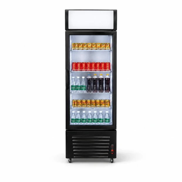 Upright display cooler 1 door 380 L