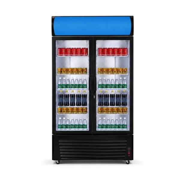 Upright display cooler 2 doors 769 L